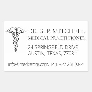HEALTHCARE MEDICAL PROFESSIONAL DETAILS SELF-INKIN STICKER