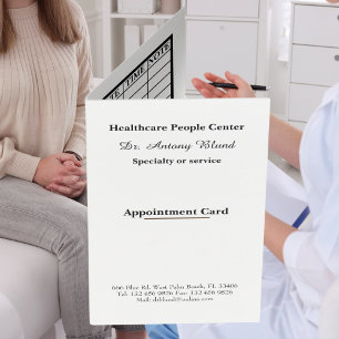 Healthcare Patient appointment cards