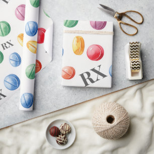 Healthcare & Pharmacy Colourful RX Pills Wrapping Paper