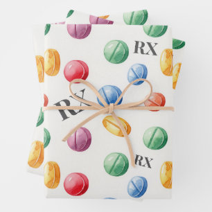 Healthcare & Pharmacy Colourful RX Wrapping Paper Sheet