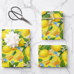 Healthcare & Pharmacy Lemon Yellow Wrapping Paper Sheet