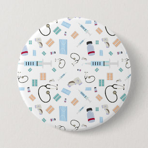 Healthcare Physician Medical Supplies Pattern 3 Inch Round Button