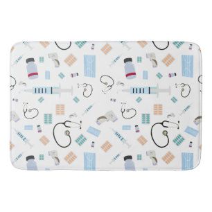 Healthcare Physician Medical Supplies Pattern Bath Mat