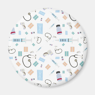 Healthcare Physician Medical Supplies Pattern Magnet