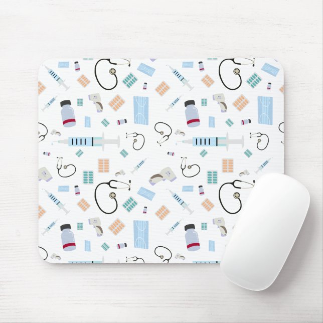 Healthcare Physician Medical Supplies Pattern Mouse Pad (With Mouse)
