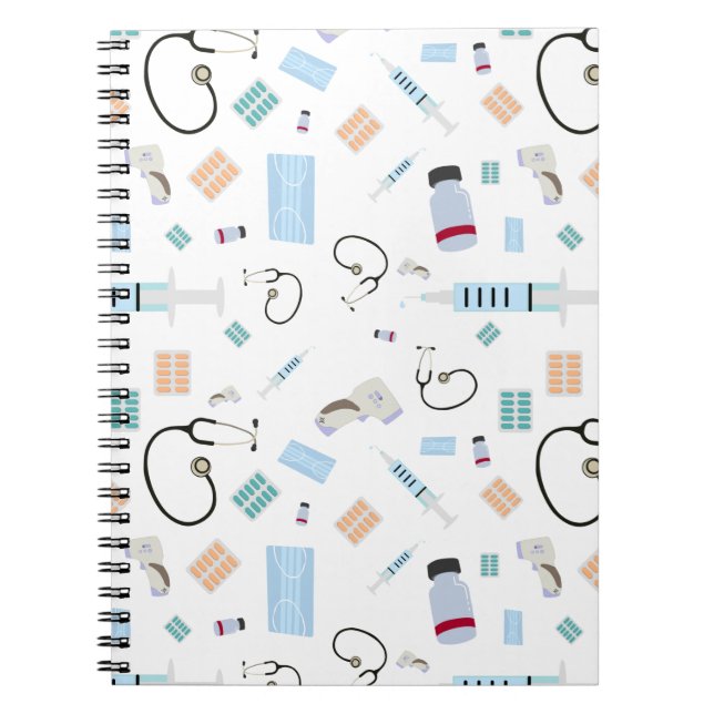 Healthcare Physician Medical Supplies Pattern Notebook (Front)