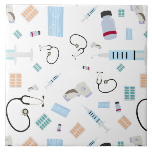 Healthcare Physician Medical Supplies Pattern Tile