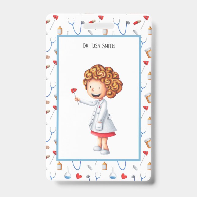 Healthcare Worker Doctor or Nurse Personalized Badge (Front)
