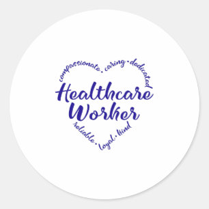 Healthcare worker, health care worker classic round sticker