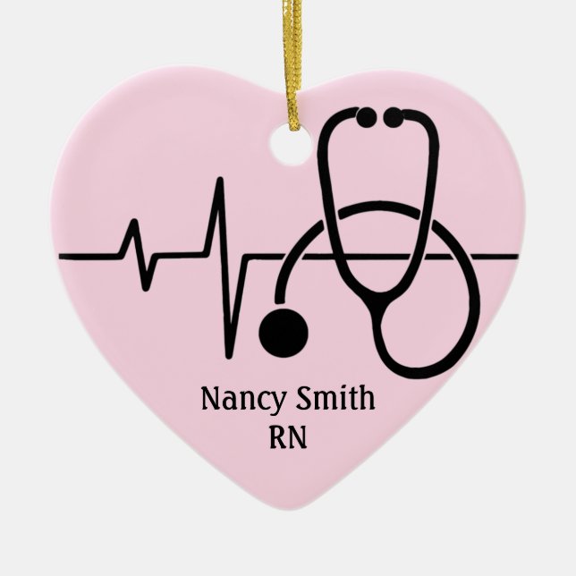 Healthcare Worker Heart Shape Ornament (Front)