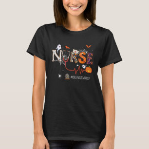 Healthcare Worker Nurse Stethoscope Pumpkin Hallow T-Shirt