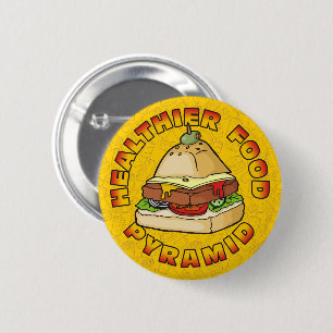 Healthier Food Pyramid 2 Inch Round Button