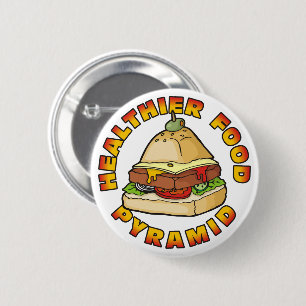 Healthier Food Pyramid 2 Inch Round Button