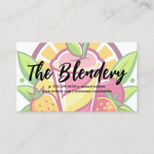 Healthy Blended Smoothie Fruits Illustrations Business Card