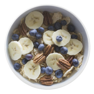 Healthy Breakfast Bowl Fruit & Nuts Ceramic Knob