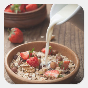 Healthy breakfast square sticker