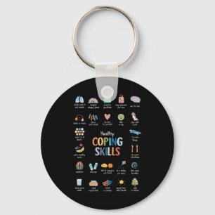 Healthy Coping Skills Psychologist Mental Health A Keychain
