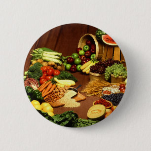 Healthy food 2 inch round button