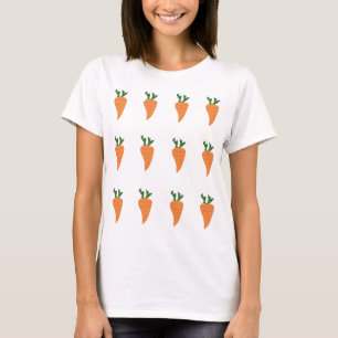 Healthy Food- Carrot Cartoon Print T-Shirt