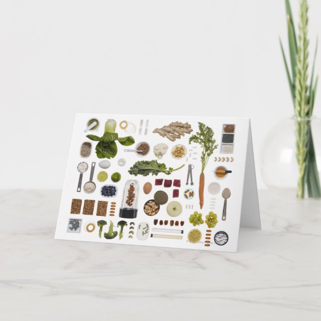 Healthy food grid on a white background. card (Front)