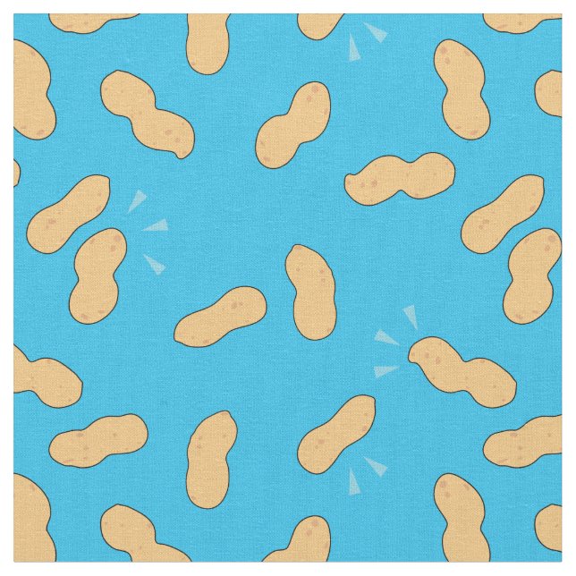 Healthy Food Peanut Pattern on Blue Fabric (Close Up)