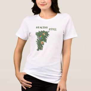 Healthy food t-shirt with funny inscription  Tri-Blend shirt