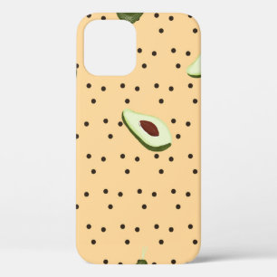 Healthy foods. Seamless avocado pattern, avocado iPhone 12 Case