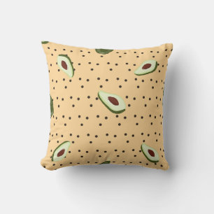 Healthy foods. Seamless avocado pattern, avocado Throw Pillow