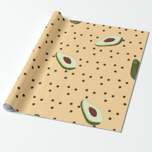 Healthy foods. Seamless avocado pattern, avocado Wrapping Paper