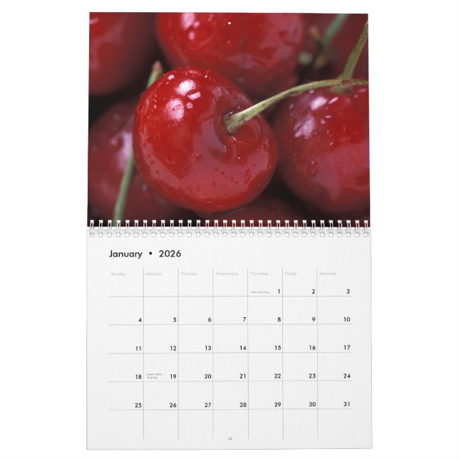 Healthy Fruit Photography Calendar (Jan 2026)