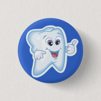 Healthy Happy Tooth 1 Inch Round Button