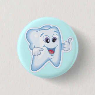 Healthy Happy Tooth 1 Inch Round Button