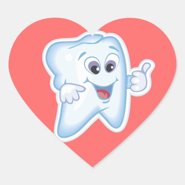 Healthy Happy Tooth Heart Sticker (Front)