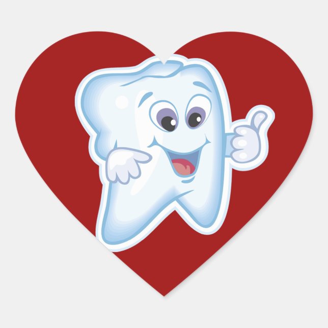 Healthy Happy Tooth Heart Sticker (Front)