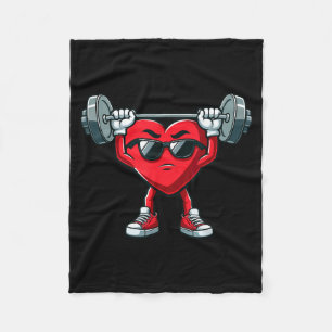 Healthy Heart Heart Disease Awareness Weightliftin Fleece Blanket