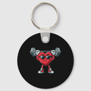Healthy Heart Heart Disease Awareness Weightliftin Keychain