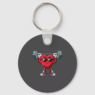 Healthy Heart Heart Disease Awareness Weightliftin Keychain