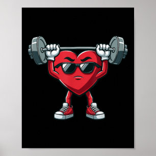 Healthy Heart Heart Disease Awareness Weightliftin Poster