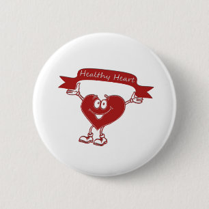Healthy Heart man  awareness symbol cardiology 2 Inch Round Button