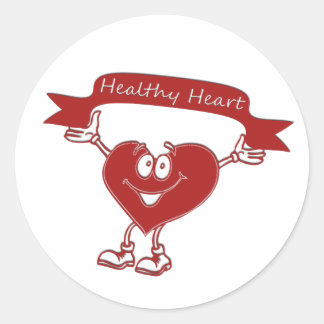 Healthy Heart man  awareness symbol cardiology Classic Round Sticker
