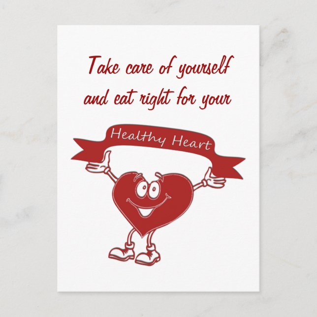 Healthy Heart man  cardiology  awareness symbol Postcard (Front)
