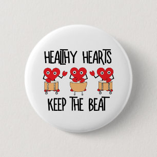 Healthy Hearts 2 Inch Round Button