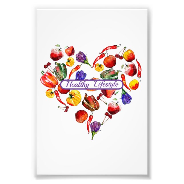 Healthy Lifestyle Choices Exercise - Heart Photo Print (Front)