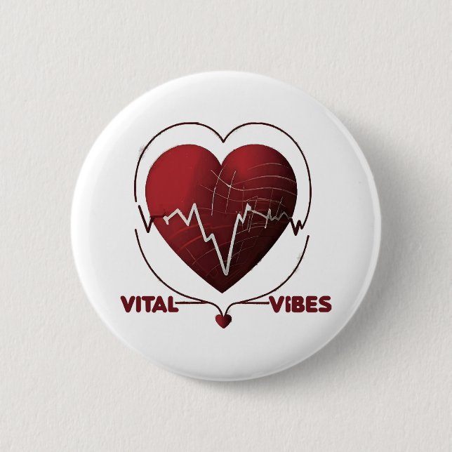 Healthy Living 2 Inch Round Button (Front)