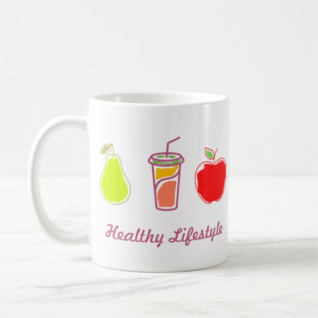 Healthy Living Colourful Food And Beverage Art  Coffee Mug (Left)