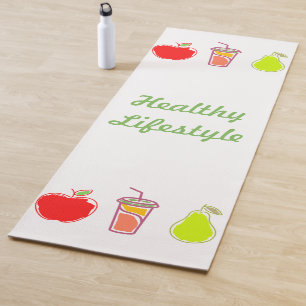 Healthy Living Colourful Food And Beverage Art Yoga Mat