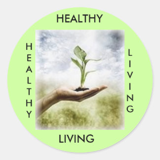 HEALTHY, LIVING, HEALTHY... CLASSIC ROUND STICKER