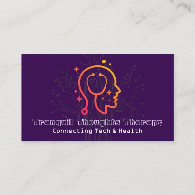 Healthy Mind Logo | AI Software Business Card (Front)