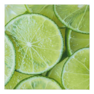 Healthy Organic Lime Fruit Realistic Pattern Faux Canvas Print