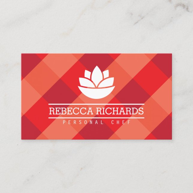 Healthy Salad Vegetables Catering Logo Red Business Card (Front)